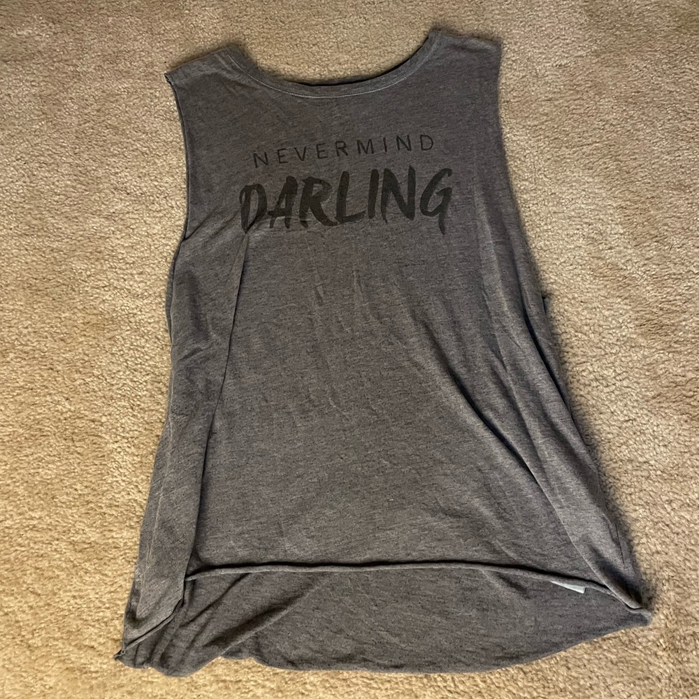 Grey Graphic Muscle Tee - Medium